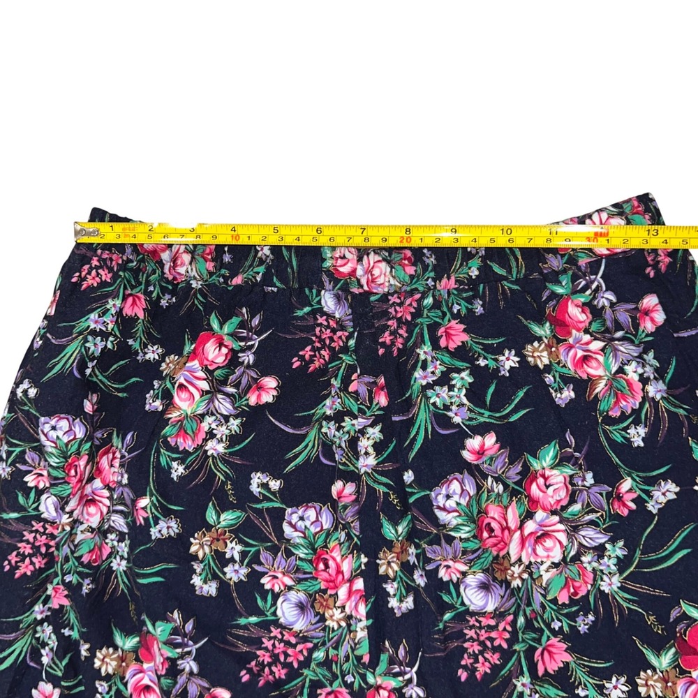 Vintage 80s 90s Good Times Navy Floral Skirt Set Pearl Buttons Size 14 USA - Picture 13 of 13